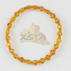  Amber bracelet natural beads cognac color